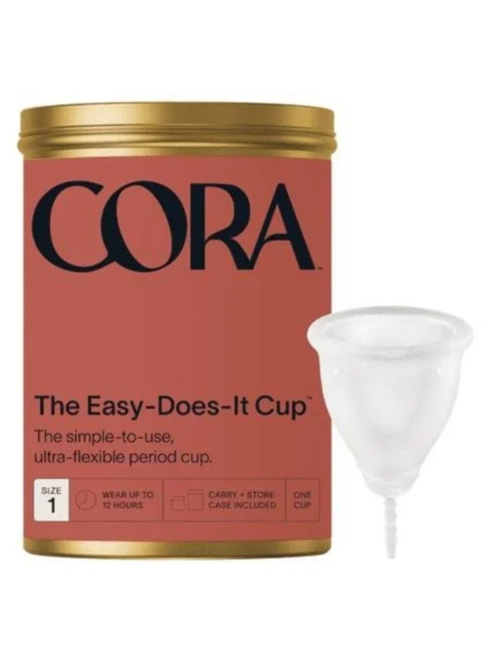 Cora Reusable Menstrual Cup Size 1 Medical Grade Silicone New
